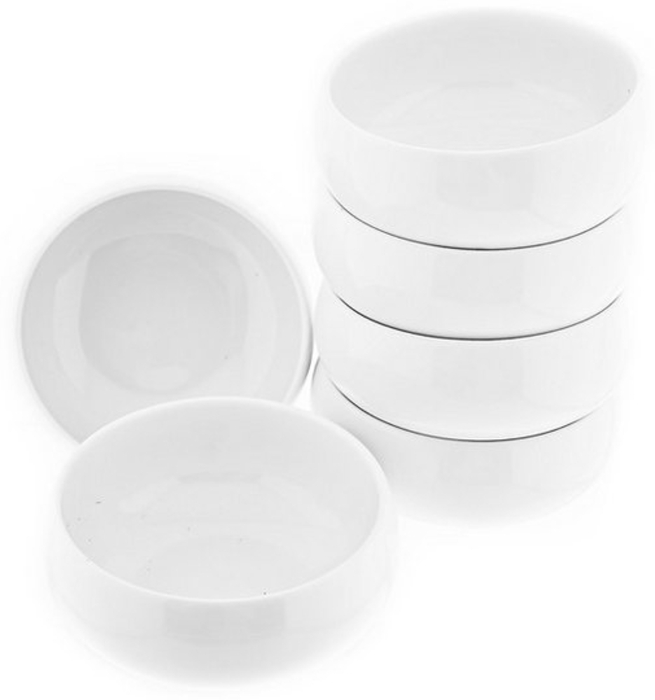 Belicia 6er Schalen Set aus Porzellan in Weiß Hochglanz Rund für Snacks, Desserts oder Müsli Bild 1