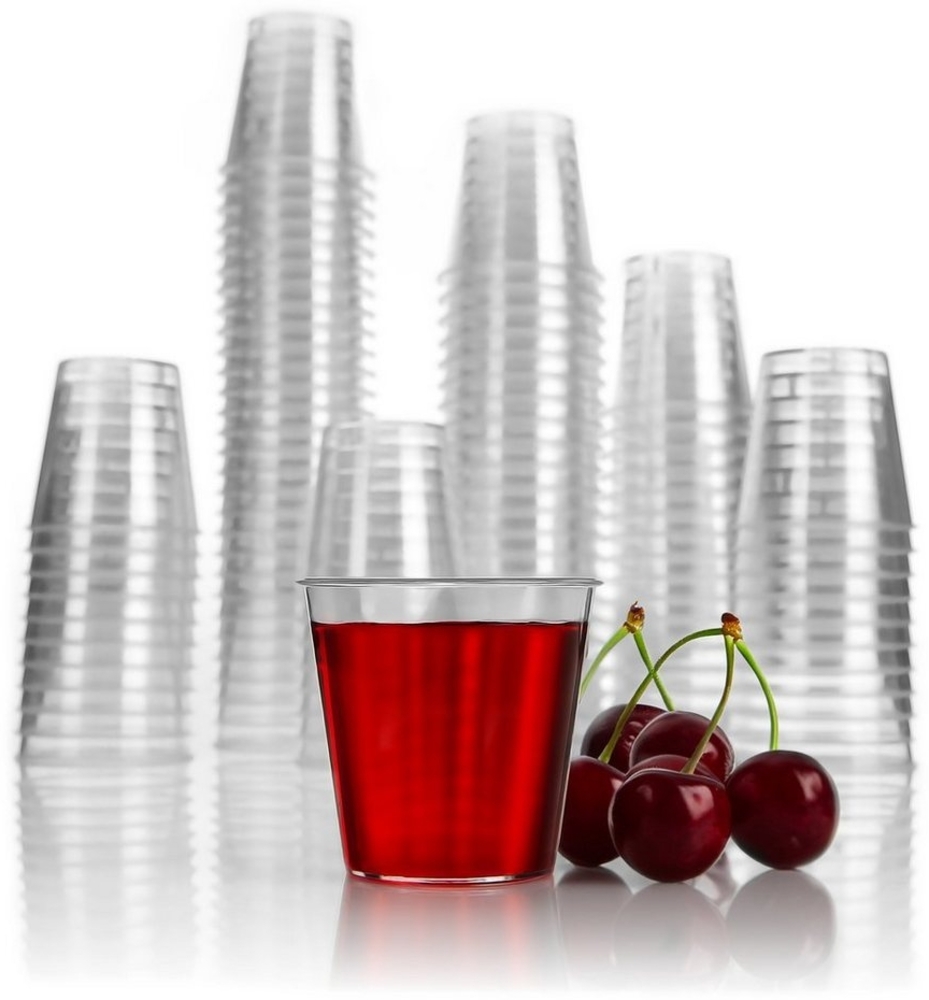 BigDean 200 Stück Schnapsgläser Plastik 3cl lebensmittelecht robust & wiederverwendbar - Shotgläser aus bruchsicherem Kunststoff Bild 1