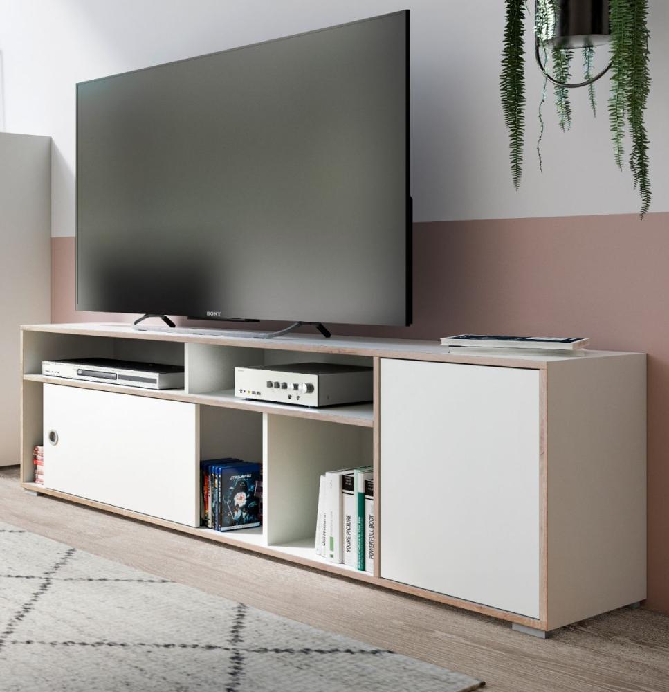 TV-Lowboard Jesper | Skandinavisch | weiß / Eiche Bild 1