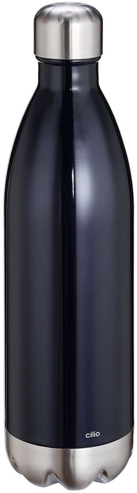 Isolierflasche Elegante, Edelstahl metallic schwarz 1,0 Liter Bild 1