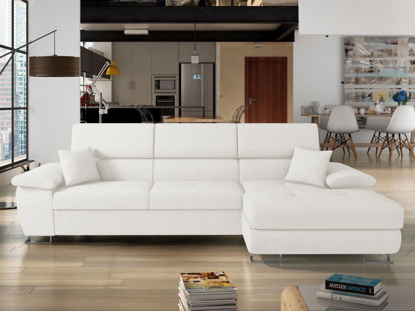 Ecksofa Cotere Mini Premium mit Schlaffunktion und Bettkasten (Farbe: Abriamo 04, Seite: Rechts) Bild 1