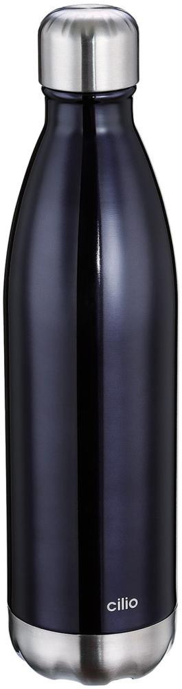 Isolierflasche Elegante, Edelstahl metallic schwarz 0,75 Liter Bild 1