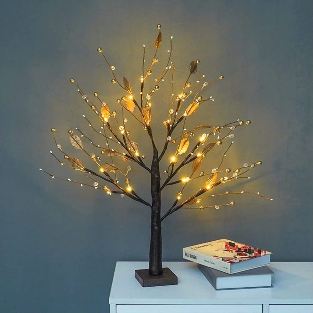 Powerwill Künstlicher Weihnachtsbaum LED Kupfer Baum Licht,USB Baumbeleuchtung Lichterbaum Lichterzweige, Beleuchtete Birken Batteriebetrieben für Weihnachten Heimdekoration Bild 1