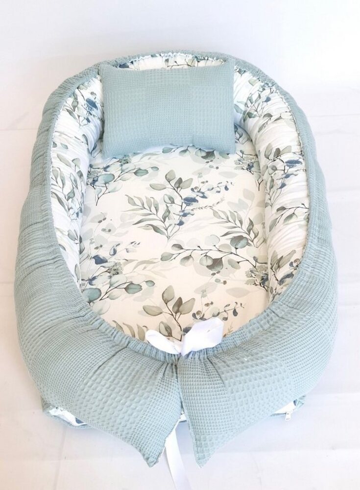 Baby Fancyroom Bettnestchen Babynest mit XL Liegefläche dicke Matratze 100% Baumwolle Babynestchen, (Babycocoon Reisebett Nestchen Kuschelnest, Neugeborene Erstausstattung), Handmade with Love, Matratze abnehmbar, XL Liegefläche, Baumwollstoffe Bild 1