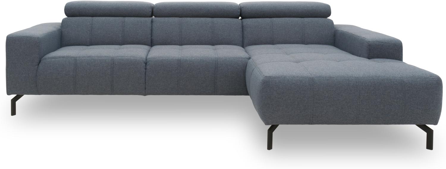 DOMO Collection Cunelli, Ecksofa mit Kopfstützfunktion, Webstoff blau, 292 x 175 cm Bild 1