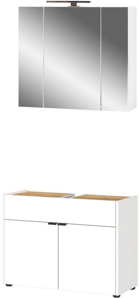 GERMANIA Badmöbel-Set Forano, (2-St), Badezimmer-Set bestehend aus Waschbeckenunterschrank & Spiegelschrank Bild 1