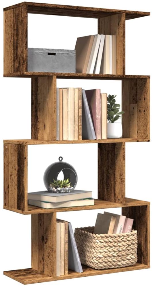 vidaXL Raumteiler-Bücherregal 4 Böden Altholz-Optik 70 x 24 x 129 cm 858109 Bild 1