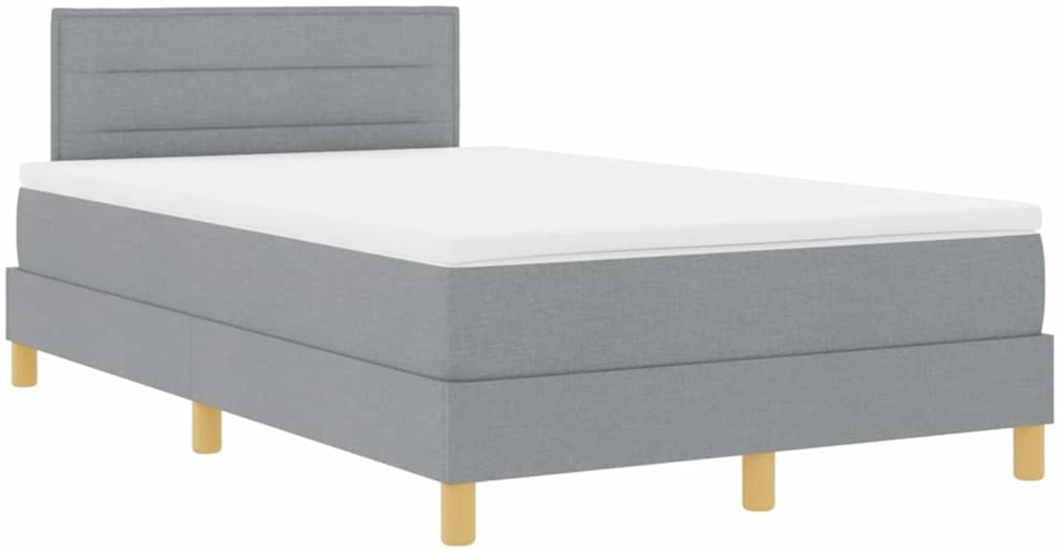 vidaXL Boxspringbett mit Matratze Hellgrau 120 x 200 cm Stoff 3338832 Bild 1