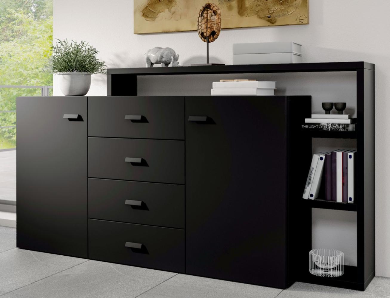 Sideboard "Bota" Kommode 180cm schwarz matt Bild 1