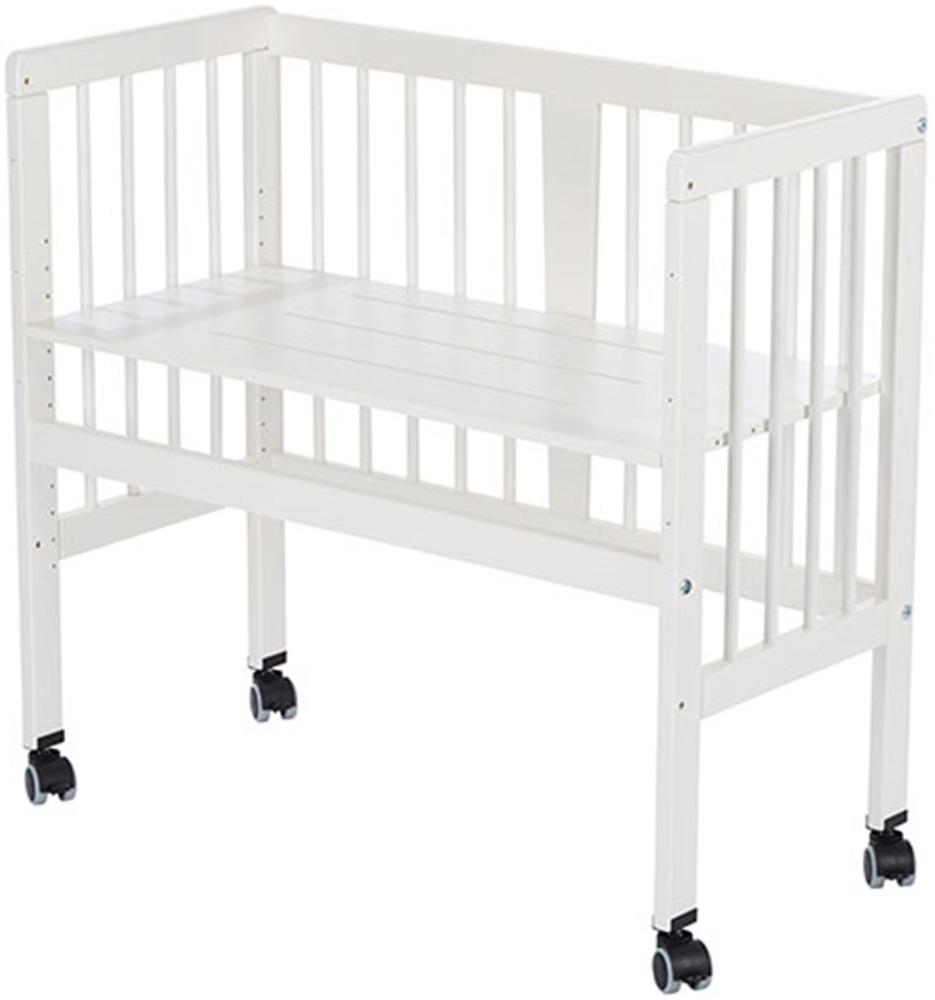 Alvi Beistellbett weiß für Boxspring-Bett mit Matratze u. Nestchen Stars silber Bild 1