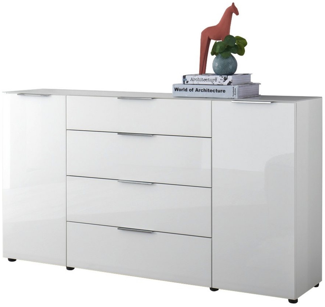 moebel-dich-auf Sideboard TREND 4 (180 cm breit, Metallgriffe), Front und Oberboden aus Glas Bild 1