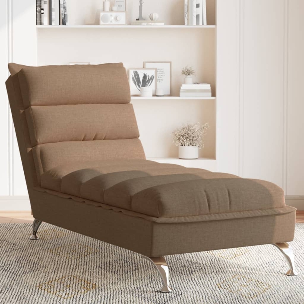 vidaXL Chaiselongue mit Kissen Braun Stoff 379471 Bild 1