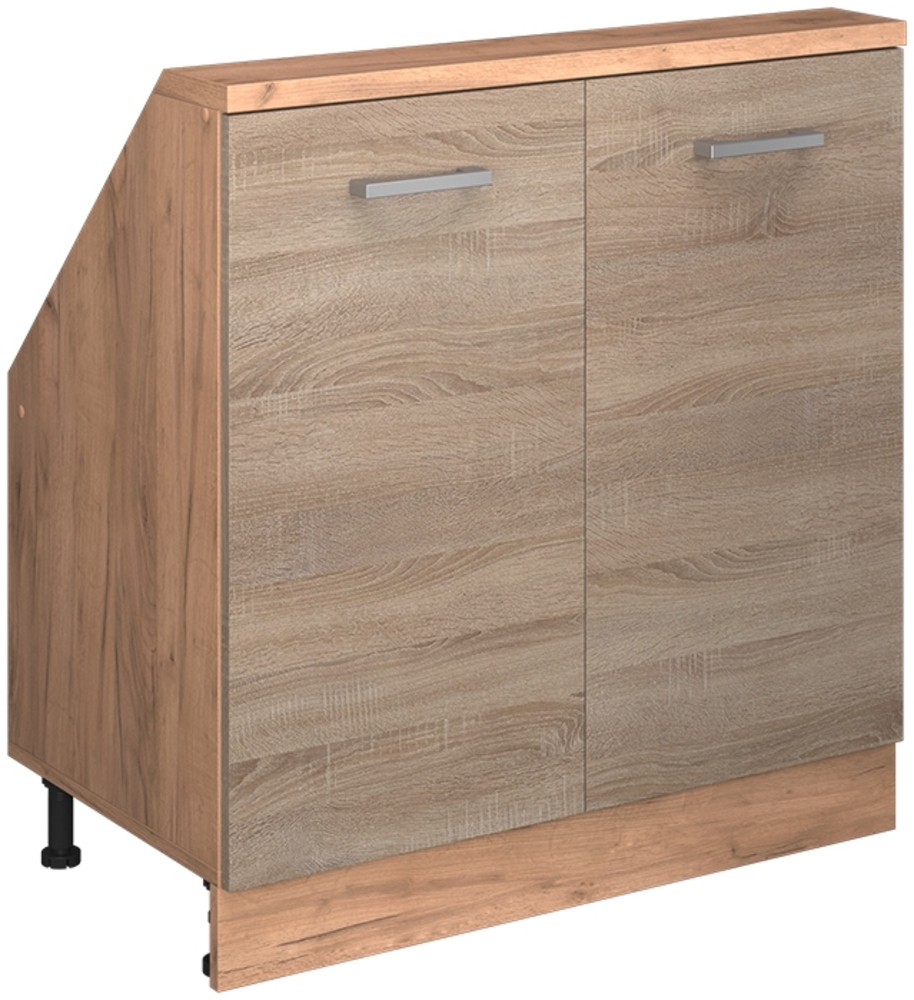 Küchenschrank für Dachschrägen R-Line Sonoma 80 cm mit 2 Türen Vicco Bild 1