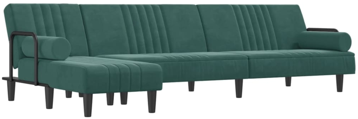 vidaXL Schlafsofa in L-Form Dunkelgrün 260x140x70 cm Samt 3157244 Bild 1