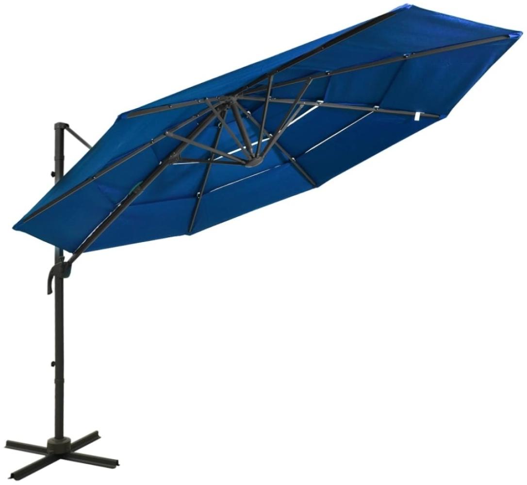 vidaXL Sonnenschirm mit Aluminium-Mast 4-lagig Azurblau 3x3 m 313835 Bild 1