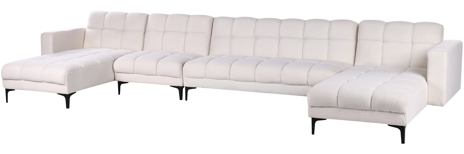 U-förmiges Sofa ALNES Bouclé Weiß Symmetrisch Bild 1