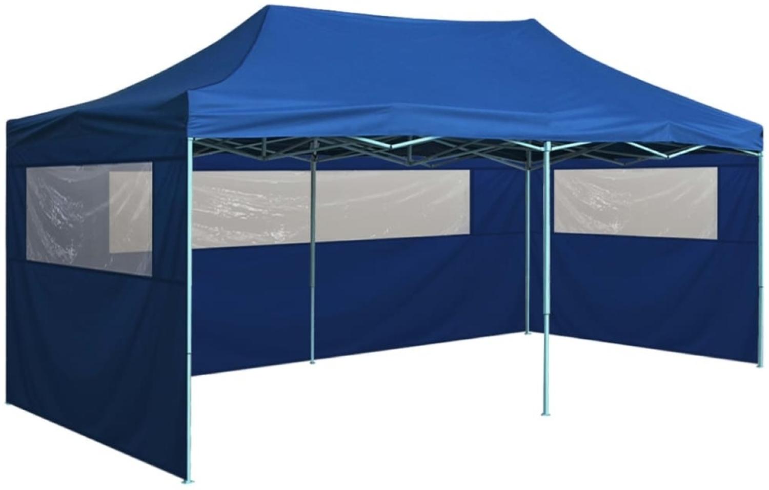 vidaXL Profi-Partyzelt Faltbar mit 4 Seitenwänden 3×6m Stahl Blau 48865 Bild 1