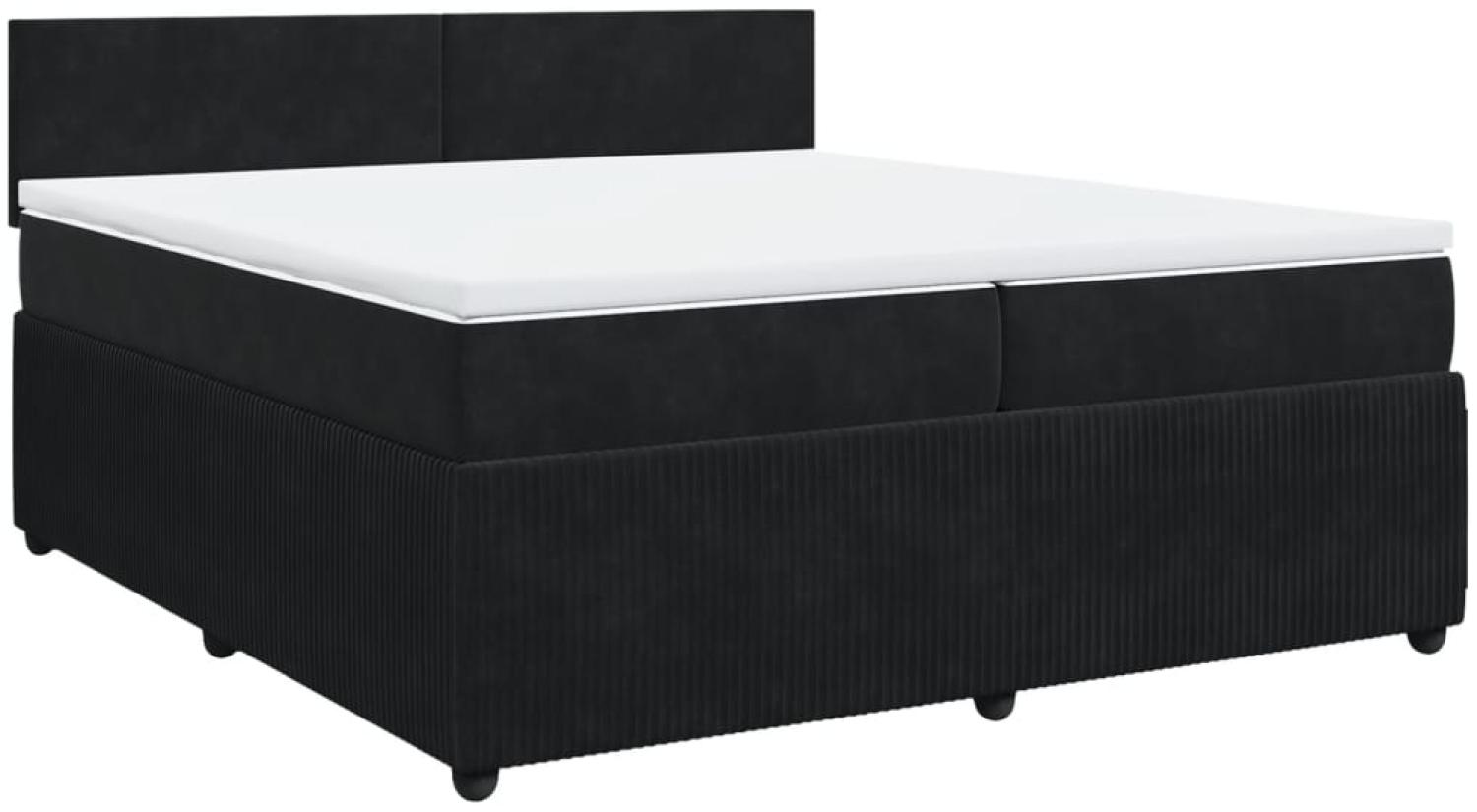 vidaXL Boxspringbett mit Matratze Schwarz 200x200 cm Samt 3287826 Bild 1