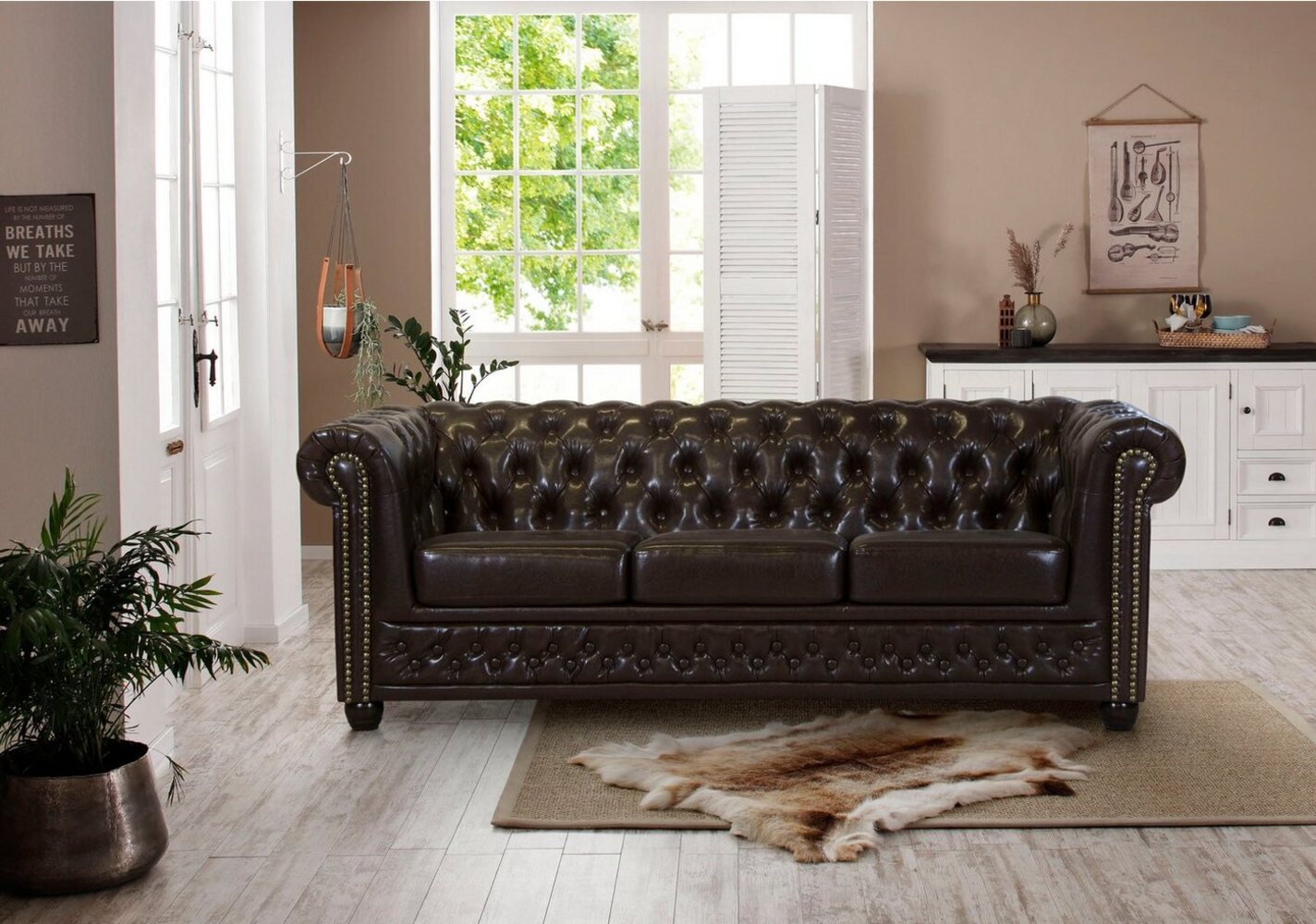 Home affaire Chesterfield-Sofa Rysum, Chesterfield-Optik, in 2 Bezugsqualitäten, 2 Ausf. schnell lieferbar Bild 1