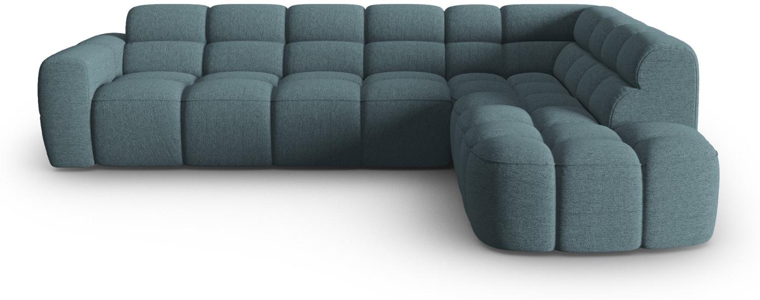 Micadoni Ecksofa Lisa 5-Sitzer Rechts Strukturierter Stoff Hellblau Bild 1