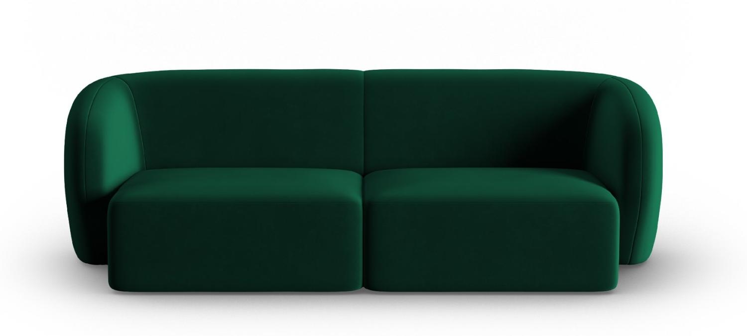 Micadoni Modulares Sofa Shane 2-Sitzer Samtstoff Flaschengrün Bild 1