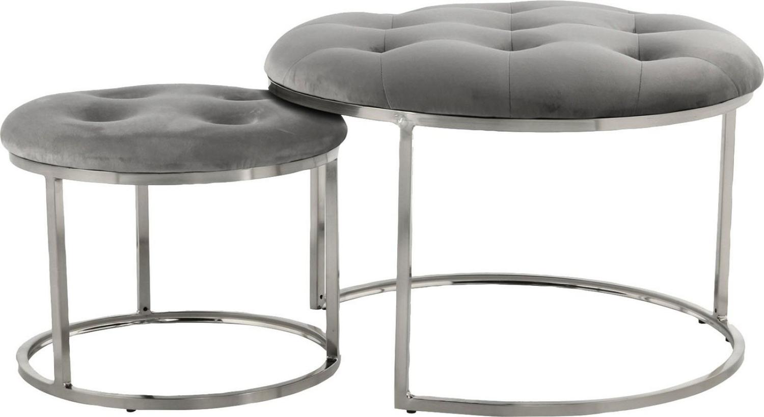 Hocker Becky 825 2er-Set Grau / Silber Bild 1