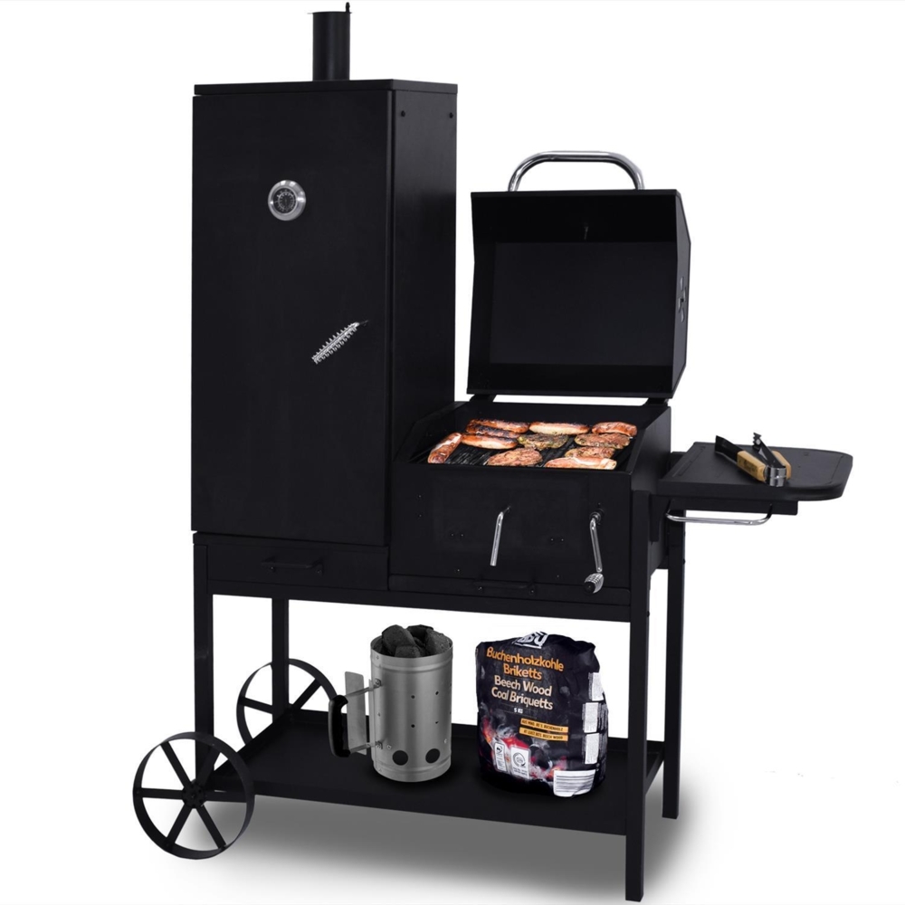 Smoker mit Räucherofen Klavor | Grillwagen | Holzkohlegrill, Bild 1