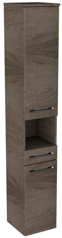 Lanzet Hochschrank mit Nische 30 cm, links, Dunkelbraun Bild 1