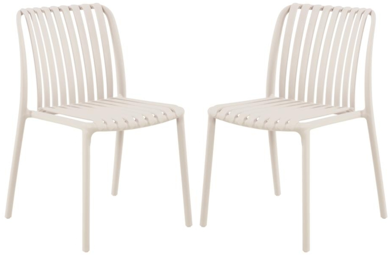 Vente-unique - Gartenstuhl stapelbar 2er-Set - Polypropylen - Beige - SESEH von MYLIA Bild 1