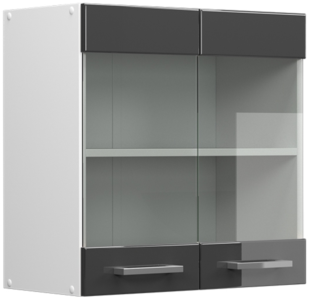 Vicco Küchenglasschrank Anthrazit Hochglanz 60 cm, R-Line Bild 1