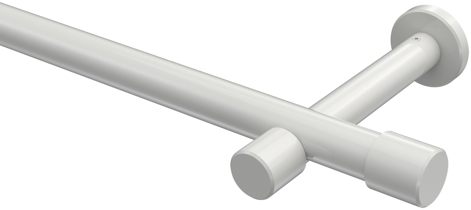 Gardinenstangen-Set Prestige Santo 120 cm, 1-läufig (ohne Ringe), 20 mm Ø Weiß Bild 1