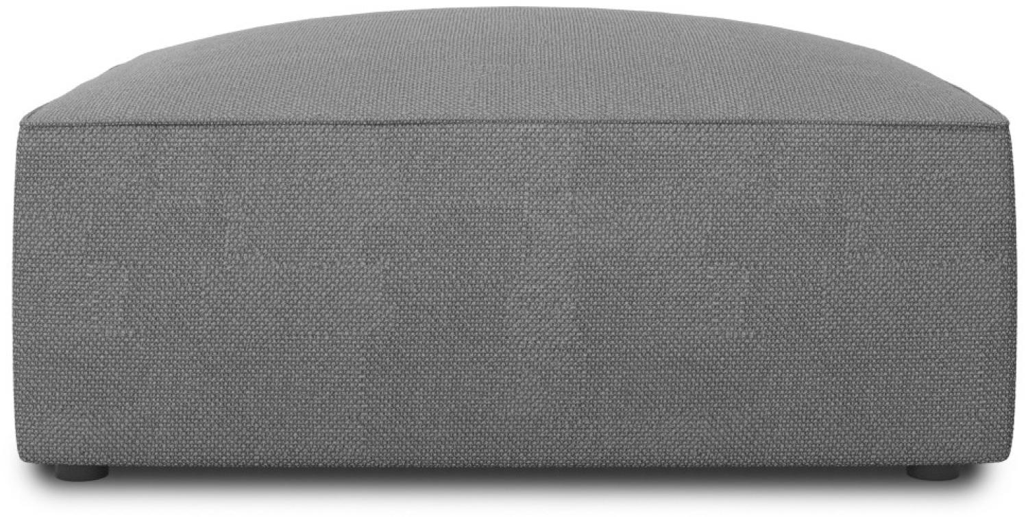 Micadoni Pouf Hocker Ruby | Bezug Grey | Beinfarbe Black Plastic Bild 1