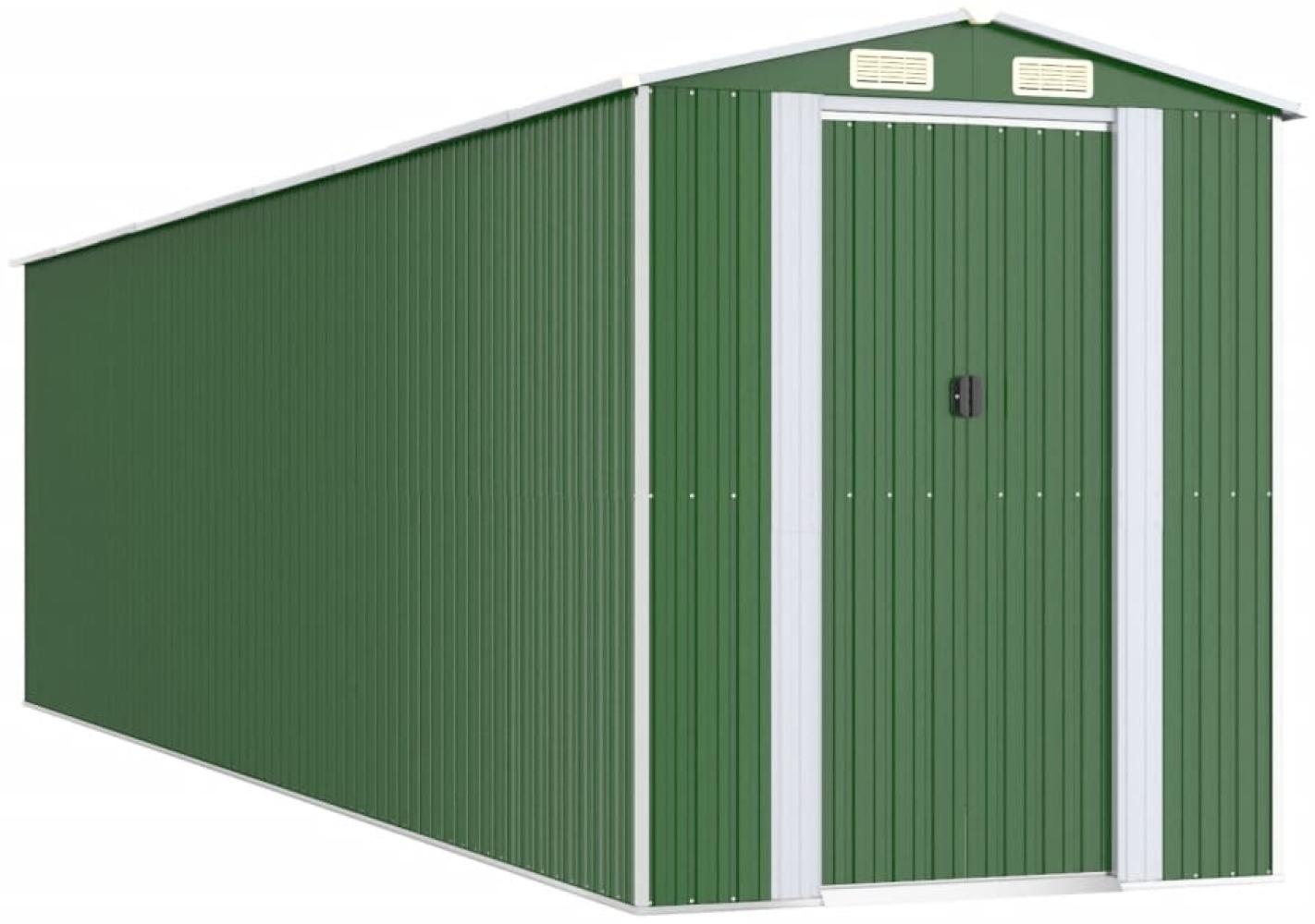 vidaXL Geräteschuppen Grün 192x772x223 cm Verzinkter Stahl 3147434 Bild 1