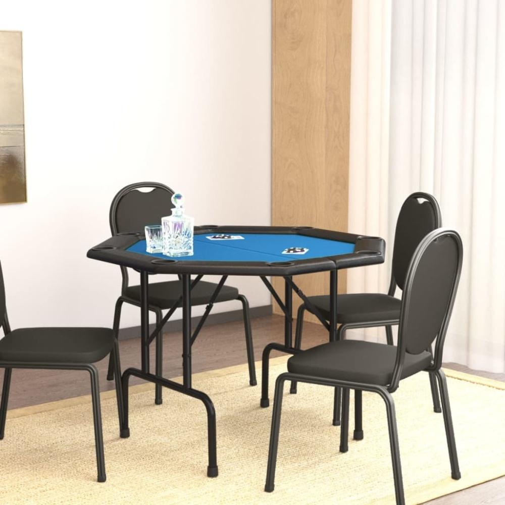 vidaXL Pokertisch Klappbar 8 Spieler Blau 108x108x75 cm 80405 Bild 1