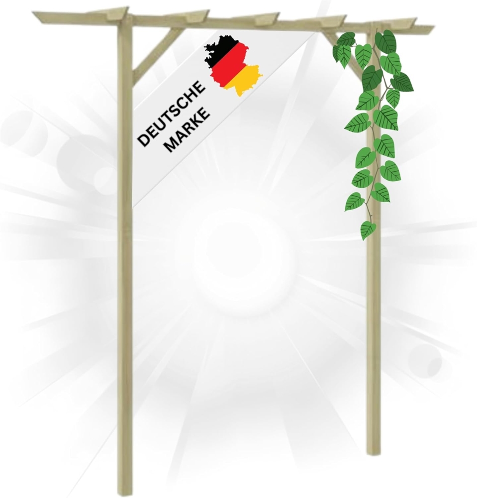 DELUKE® Pergola aus Holz LURV 2x2m Kiefernholz Rankhilfe Pergola Holz Bausatz freistehend Gartendeko Gartenbogen Gartenpergola Bild 1