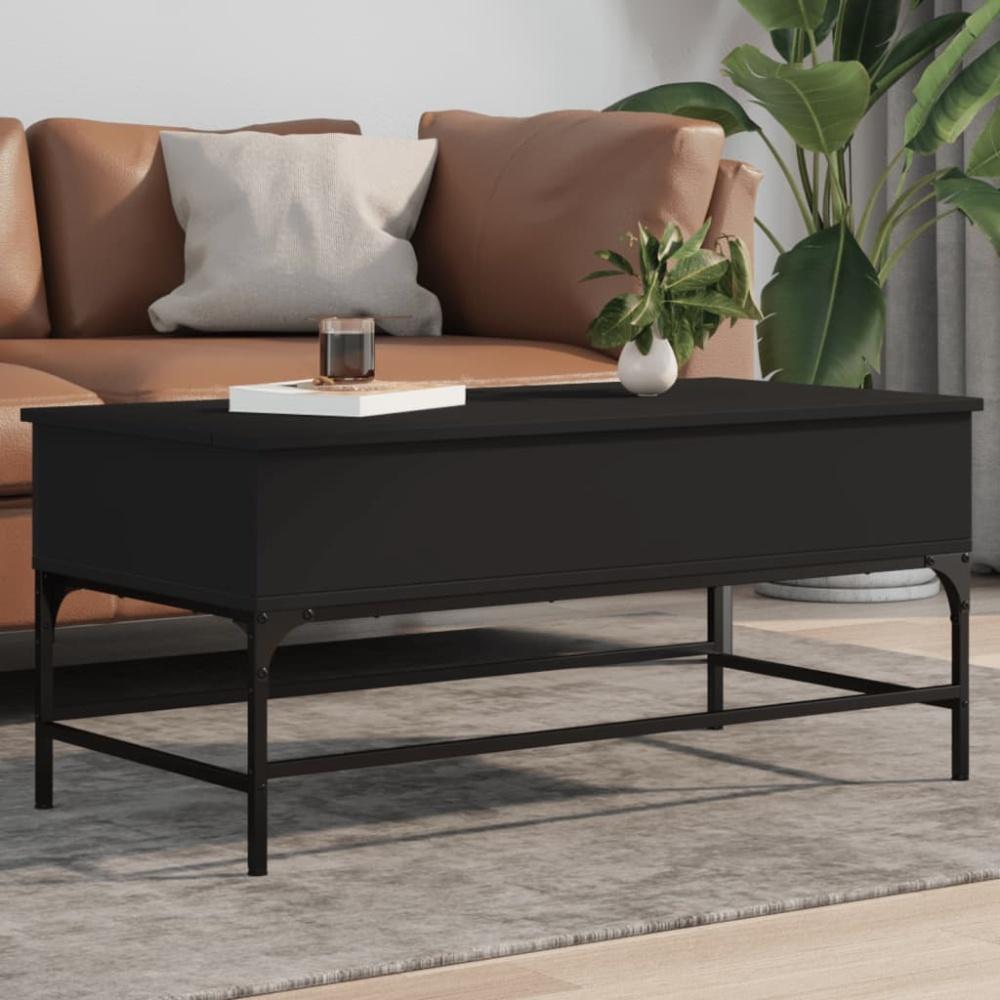 vidaXL Couchtisch Schwarz 100x50x45 cm Holzwerkstoff und Metall 845396 Bild 1