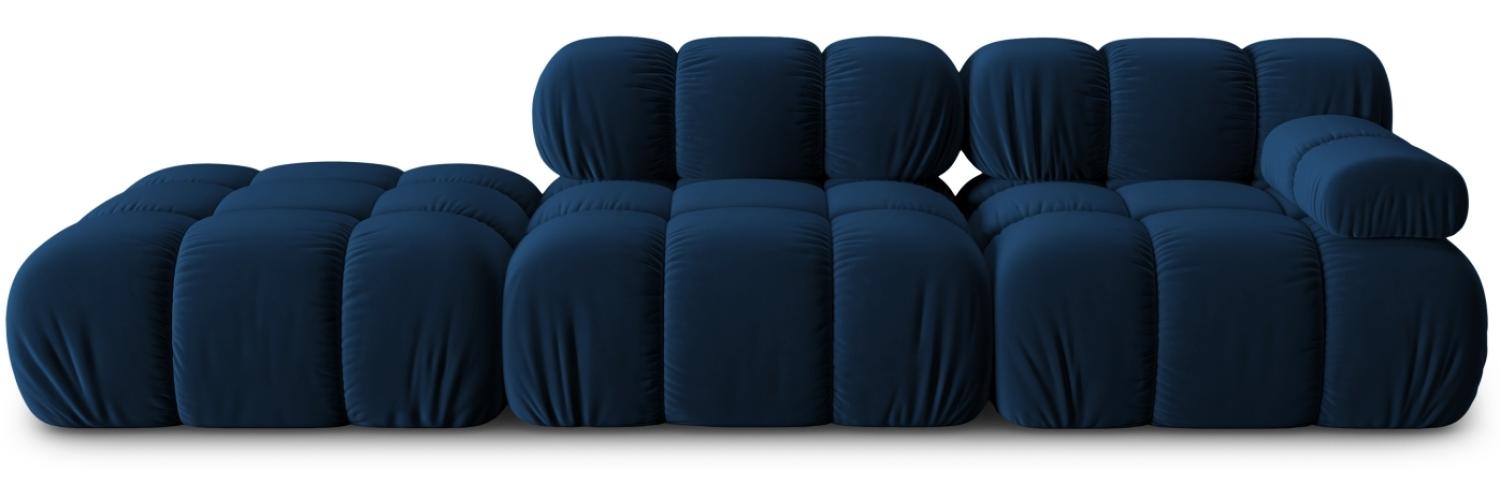 Micadoni Modulares Sofa Bellis 4-Sitzer Links Samtstoff Königsblau Bild 1