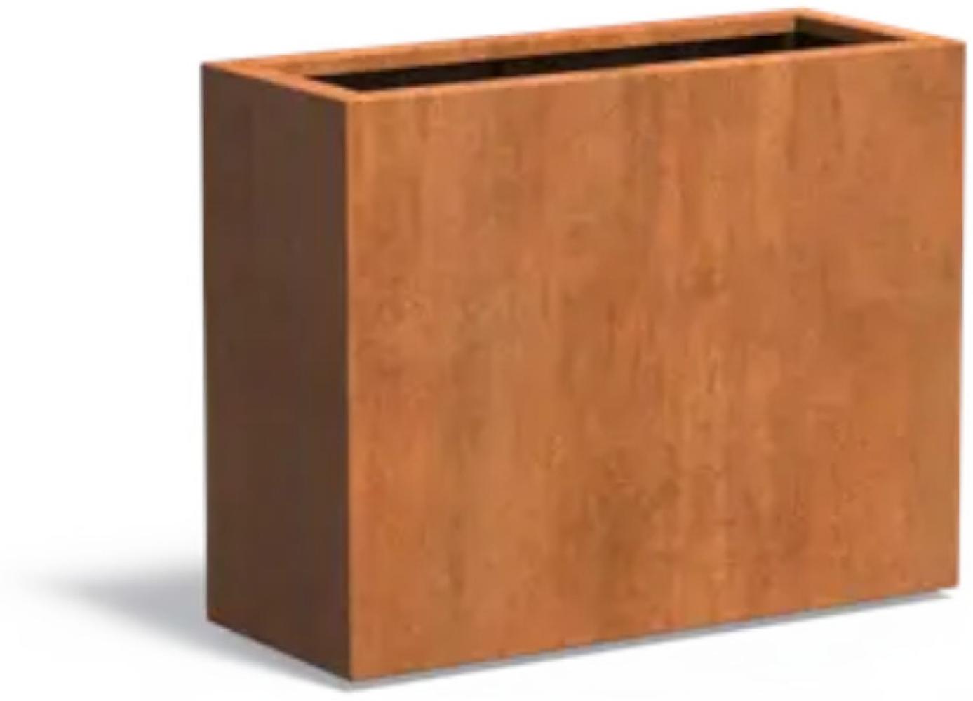 Adezz Pflanzgefäß Carrez Standard Rechteck aus Corten-Stahl Pflanzkübel Größe 100x40x80 cm Bild 1