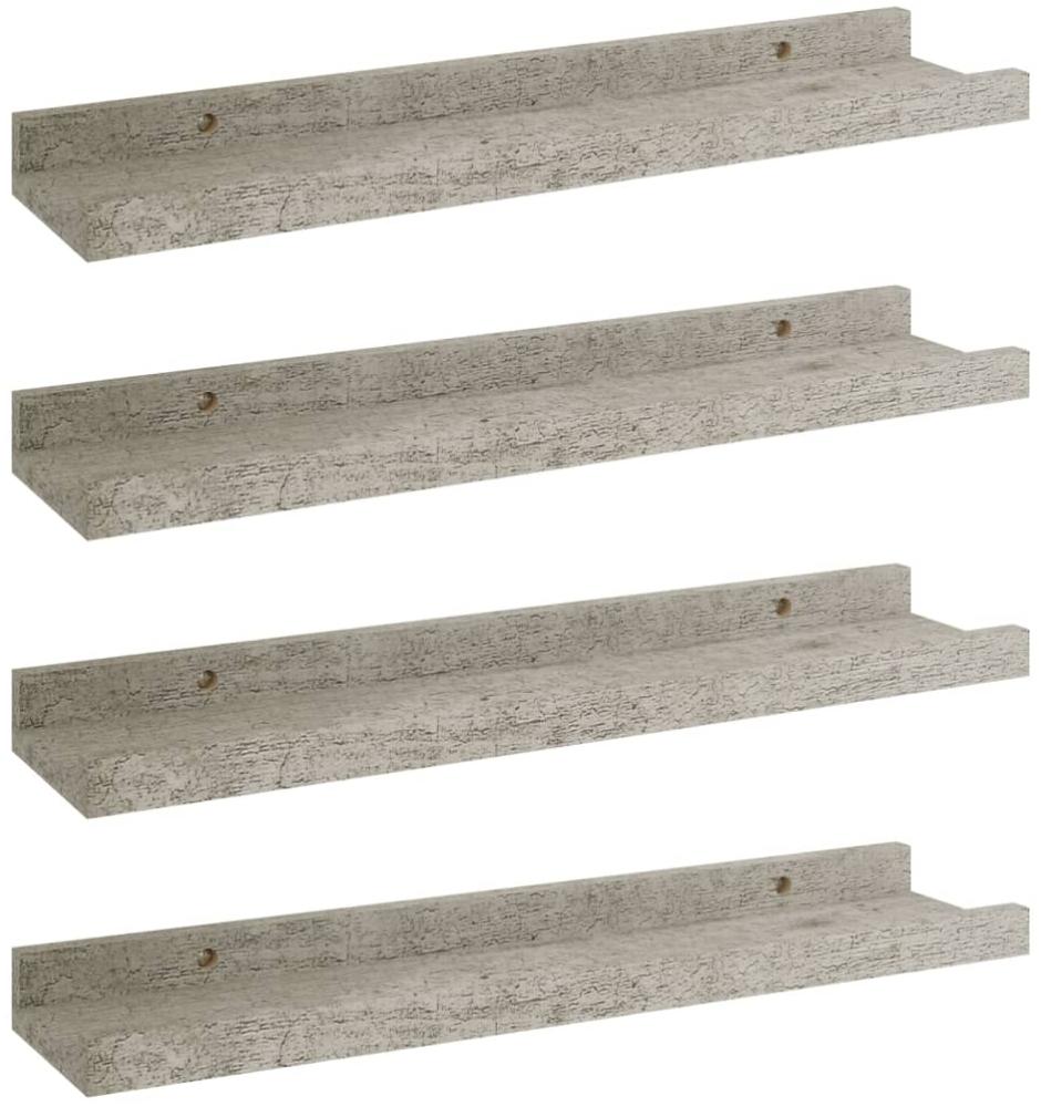 vidaXL Wandregale 4 Stk. Betongrau 40x9x3 cm 326704 Bild 1