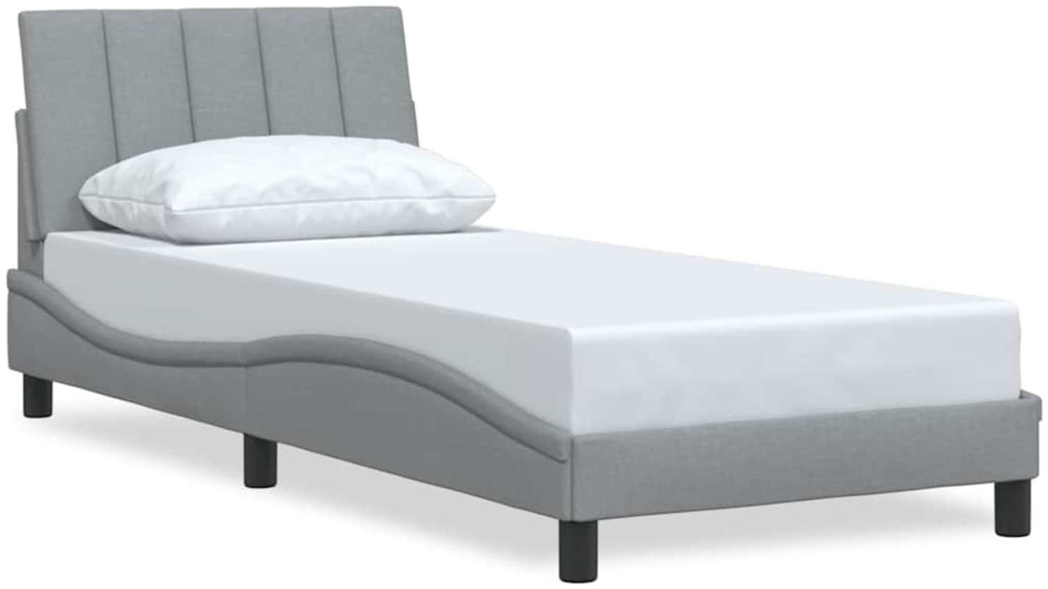 vidaXL Bettgestell ohne Matratze "Hanko" Hellgrau 90x200 cm Stoff 3310363 Bild 1