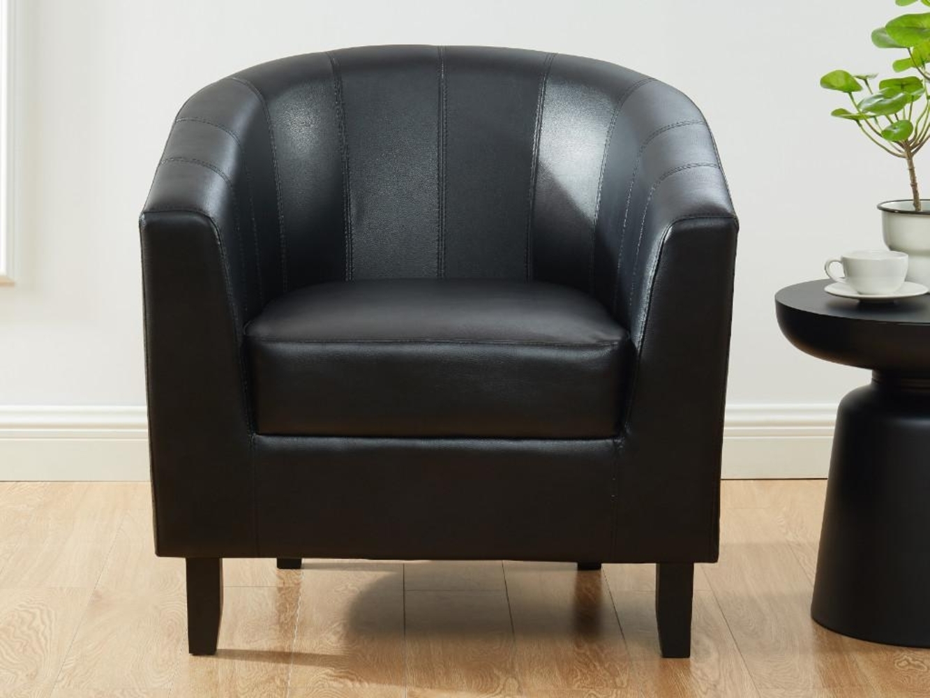 Vente-unique - Lounge-Sessel - Kunstleder - Schwarz - CRISTOBAL II Bild 1