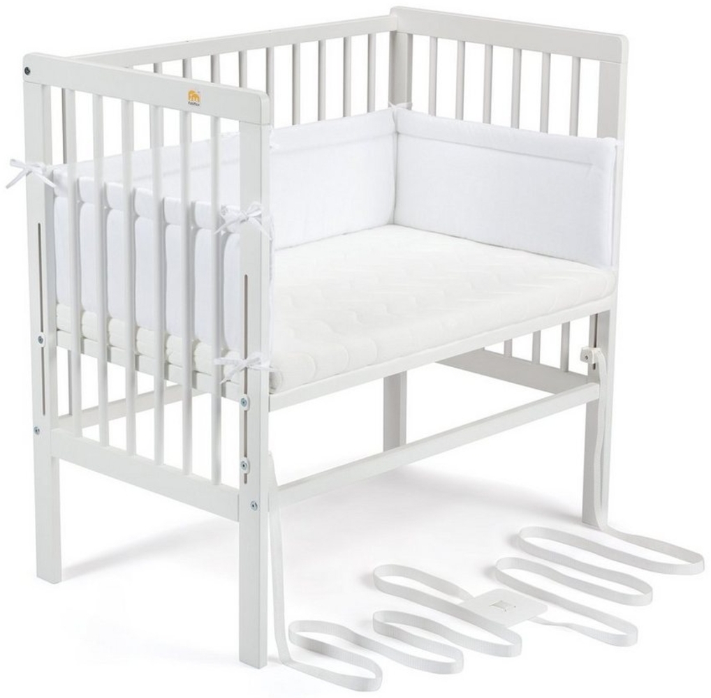 FabiMax 4119 'BOXSPRING' Beistellbett weiß, inkl. Matratze 'AIR' und Nestchen 'Amelie' weiß Bild 1