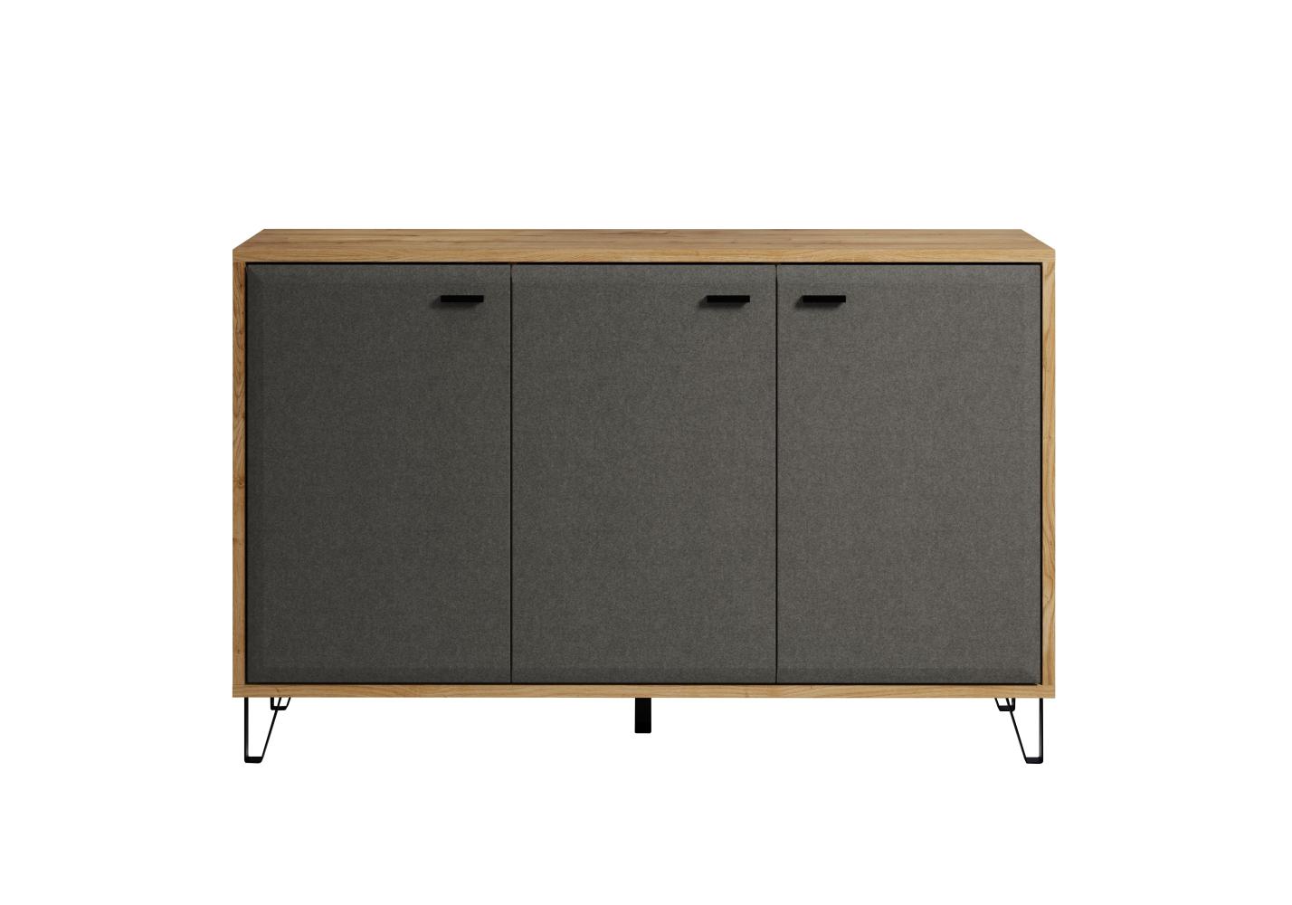 Trendteam 'Blanshe' Sideboard, Eiche / Filz grau, 146 x 90 x 42 cm Bild 1