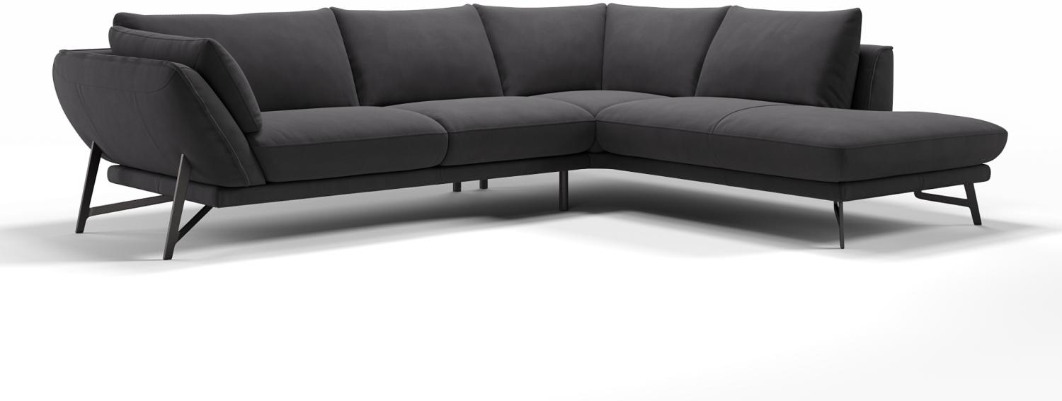 Sofanella Ecksofa ESTELLA Eckcouch Wohnlandschaft Stoffcouch in Schwarz Bild 1