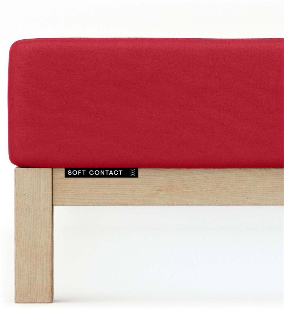 Schlafgut Jersey Spannbetttuch Soft Contact | 120x200 - 130x200 cm | red-deep Bild 1