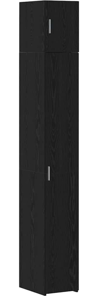 vidaXL Schlanker Stauraum Schrank Schwarz Eichen-Optik 3365629 Bild 1