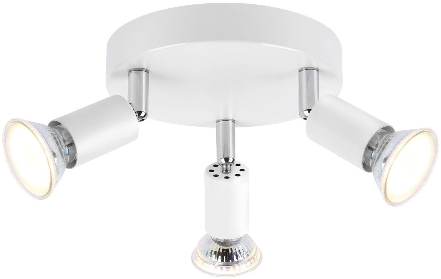 ZMH LED Deckenleuchte GU10 - 3 Moderne runde Deckenstrahler 350° Deckenstrahler für Küchen Flur Schlafzimmer Wohnzimmer - Ohne Leuchtmittel Weiß Bild 1