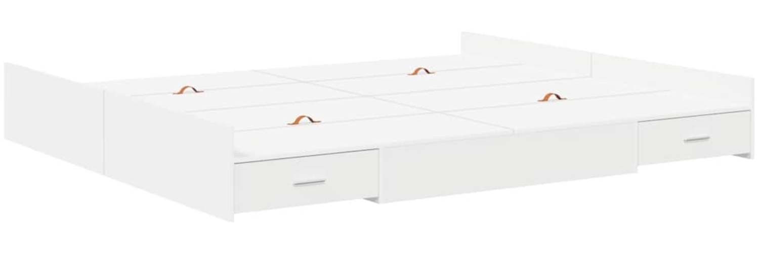 vidaXL Aufbewahrungsbettgestell Weiß 180 x 200 cm Holzwerkstoff 3335269 Bild 1