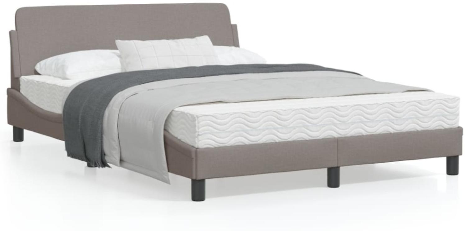 vidaXL Bettgestell "Dover" Taupe 120x200 cm Stoff 373149 Bild 1