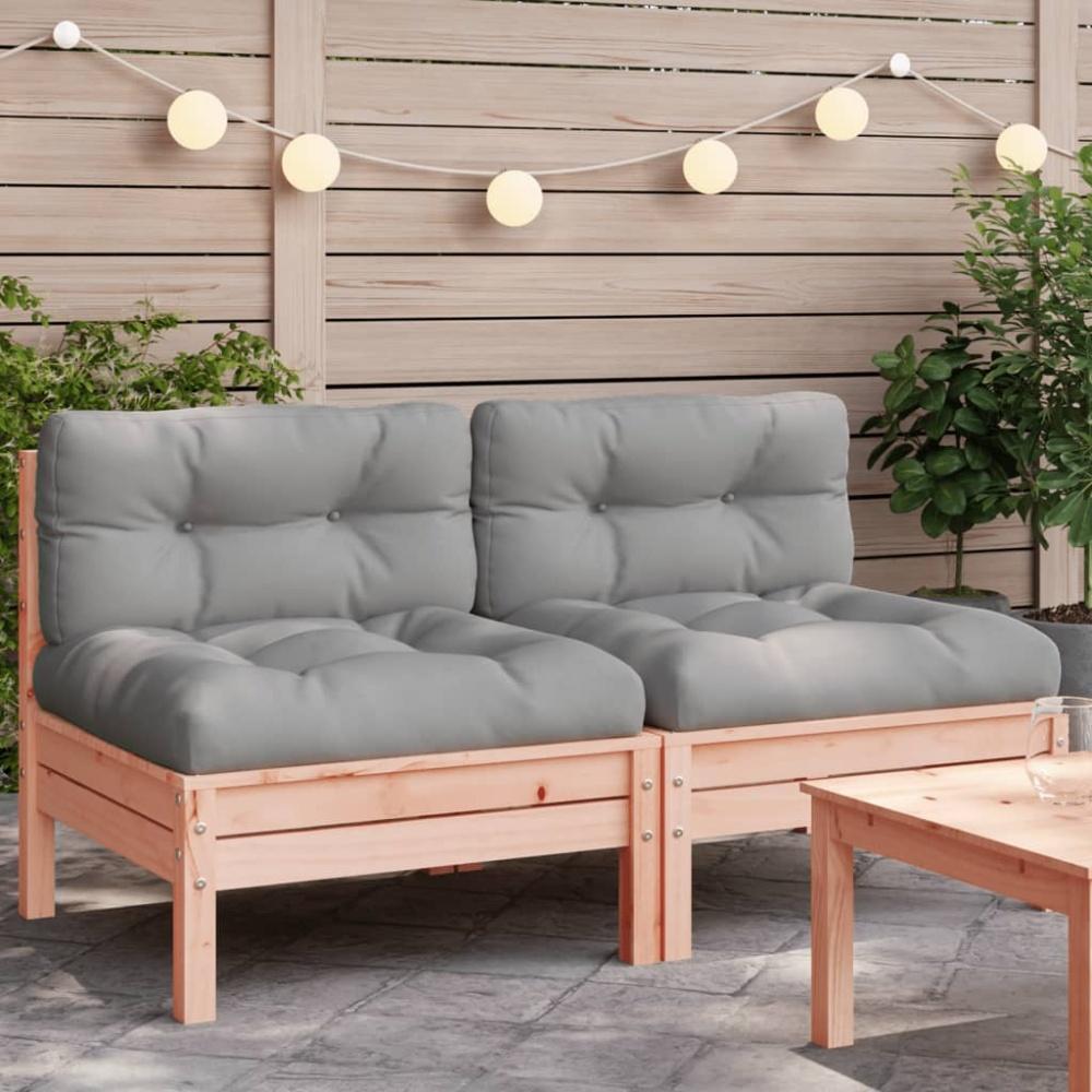 vidaXL Gartensofa ohne Armlehnen mit Kissen 2Stk. Massivholz Douglasie 838163 Bild 1